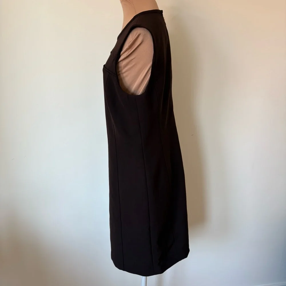 Tory Burch Brown Wool Sleeveless Knee Length Sleeveless Sheath Dress EUC Size 10